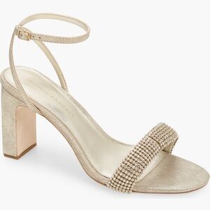Loeffler Randall Shay Crystal Embellished Ankle Strap Sandal